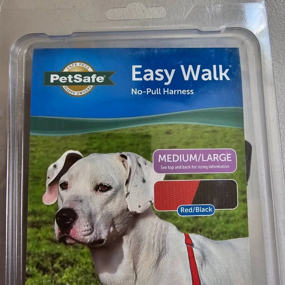 NIB PetSafe Easy Walk No Pull Dog Harness Red/Black Size Med/Large 40 to 65 lbs